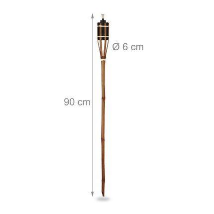 Pack of 10 brown bamboo garden torches