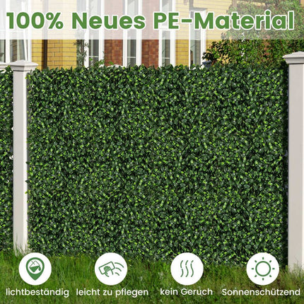 Pack of 12 Artificial Hedge Plant Wall 50.5 x 50.5 cm Simulated Lawn Artificial Plant Green