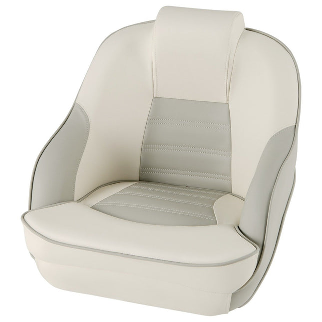 Padded Boat Seat with Waterproof PVC Leather & Thick Sponge Padding Boat Chair White
