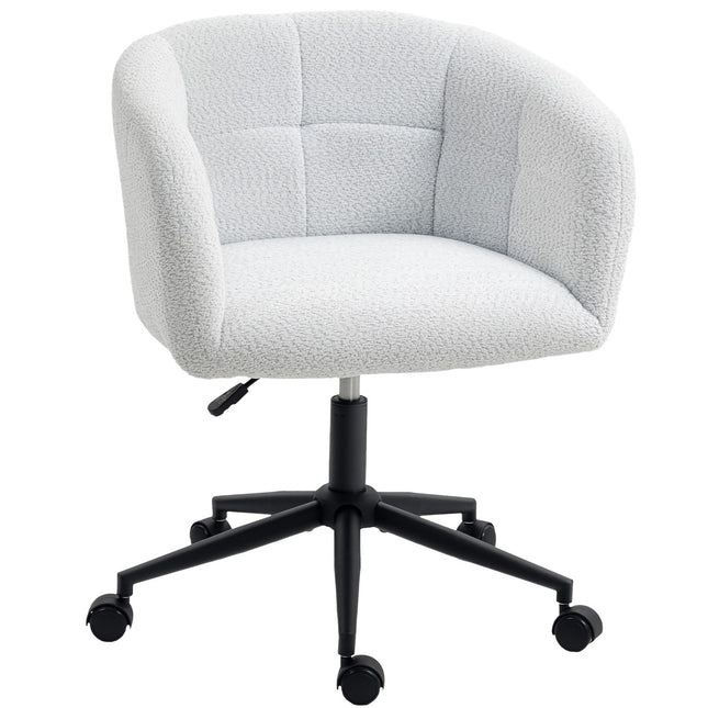 Padded Office Chair, Plush Cover, Tub Design, Cream/Black
