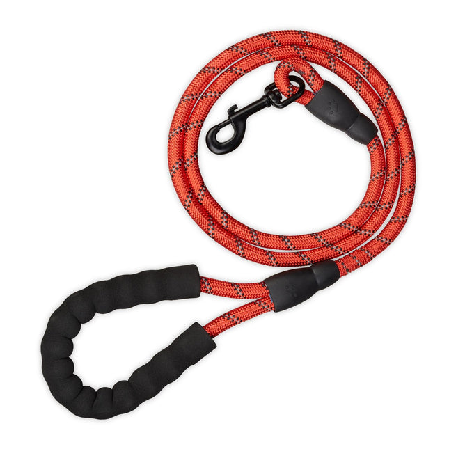 Padded dog leash red 150 cm