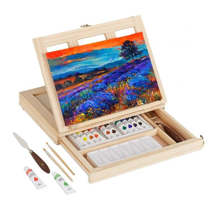 Paint box with easel