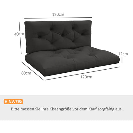 Pallet cushion set - UV protected, dark grey, 2-pack