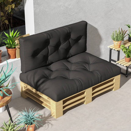 Pallet cushion set - UV protected, dark grey, 2-pack