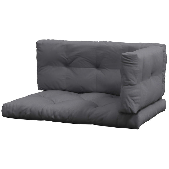 Outdoor pallet cushion set, UV protected, dark grey