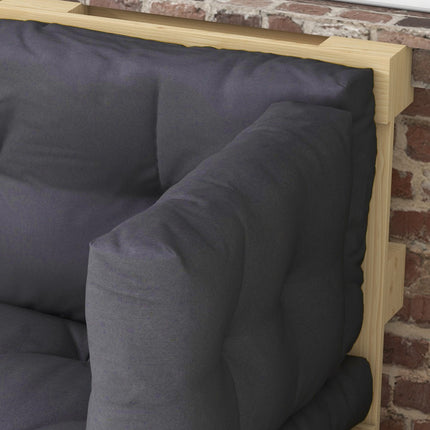 Palletkussen Set Van 3 Bankkussen Zitkussens Met Uv-Bescherming Tuinbankkussen Kussen Voor Tuin Balkon Donkergrijs