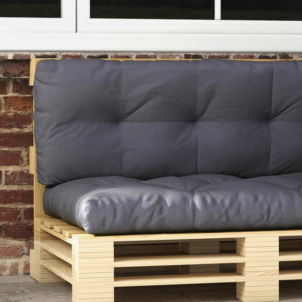 Palletkussen Set Van 3 Bankkussen Zitkussens Met Uv-Bescherming Tuinbankkussen Kussen Voor Tuin Balkon Donkergrijs