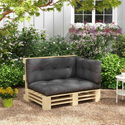 Palletkussen Set Van 3 Bankkussen Zitkussens Met Uv-Bescherming Tuinbankkussen Kussen Voor Tuin Balkon Donkergrijs