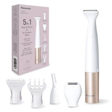 Panasonic 5-in-1 Body and Bikini Trimmer with Skin Guard, Water-Resistant