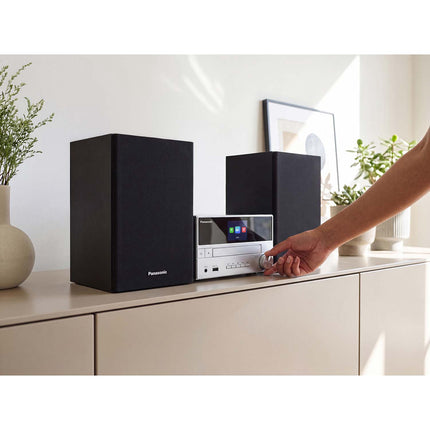 Panasonic Micro Hi-Fi System 60 W with CD and DAB+ Radio, Bluetooth, USB, Silver