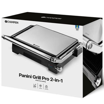 Panini Grill 2-in-1, Stainless Steel, 2000W, PFAS-Free
