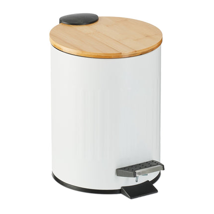 Paper basket for bathroom 3 l with bamboo lid