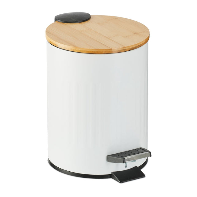 Paper basket for bathroom 3 l with bamboo lid