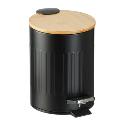 Paper basket for bathroom 3 l with bamboo lid
