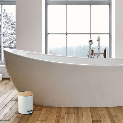 Paper basket for bathroom 3 l with bamboo lid