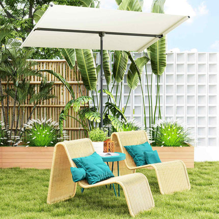 Beige Swivel Parasol, 180° Sun protection, 150x205 cm