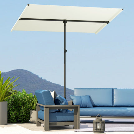 Beige Swivel Parasol, 180° Sun protection, 150x205 cm