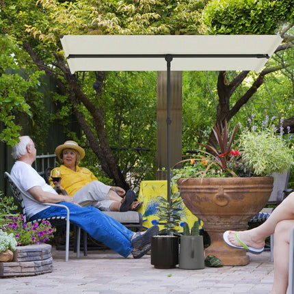 Beige Swivel Parasol, 180° Sun protection, 150x205 cm