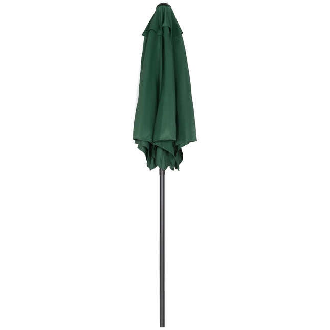 Green hexagonal parasol Ø196 cm, windproof for beach/garden