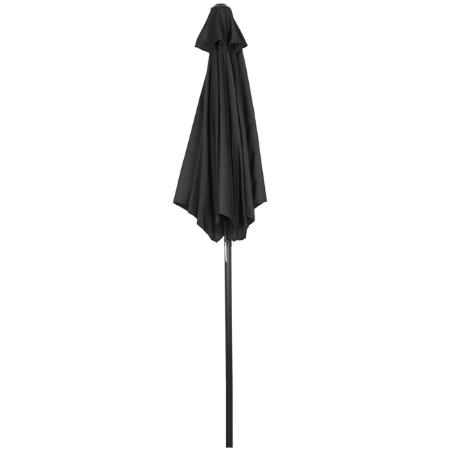Hexagonal Parasol Ø196 cm, Rotating, Windproof, Black