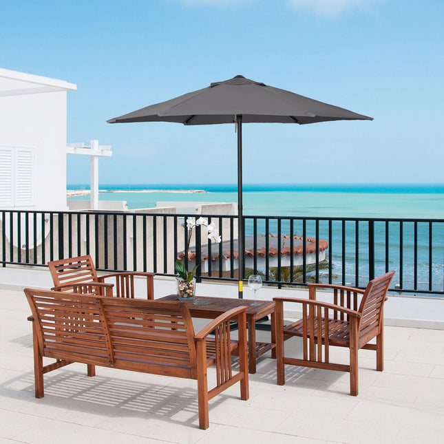 Dark gray Hexagonal 196 cm windproof crank parasol