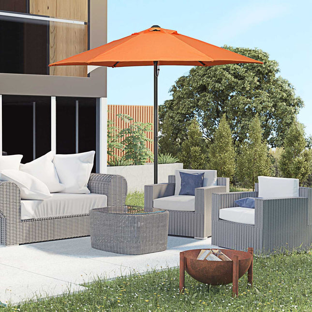 Rotating hexagonal parasol Ø196 cm, windproof sun protection