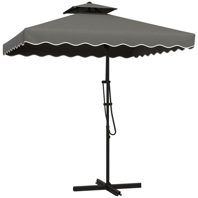 Square Balcony parasol, 243cm, UV protection, Dark grey
