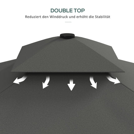 Square Balcony parasol, 243cm, UV protection, Dark grey