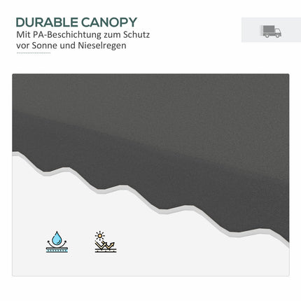 Square Balcony parasol, 243cm, UV protection, Dark grey