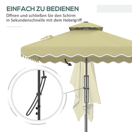 Cantilever Parasol 243x243cm with UV protection & Double roof