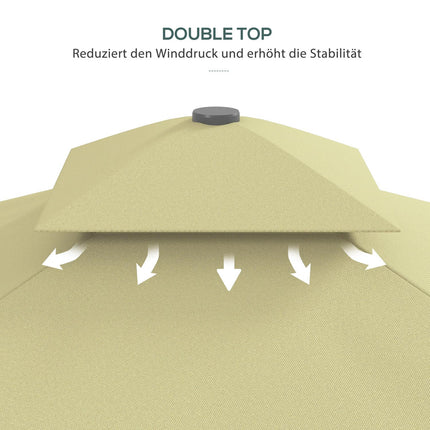 Cantilever Parasol 243x243cm with UV protection & Double roof