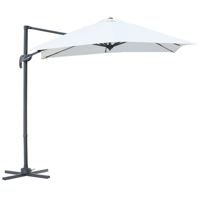 Cantilever Parasol 245x245cm, Adjustable Tilt, Cream
