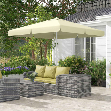 Height adjustable 2.5 m Beige aluminum parasol for balcony