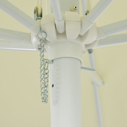 Height adjustable 2.5 m Beige aluminum parasol for balcony