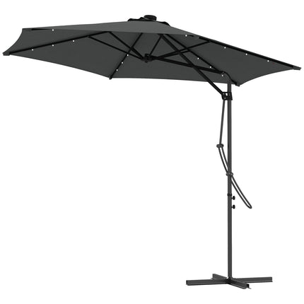 Cantilever Parasol Ø290 Cm – UV protection, LED, dark grey