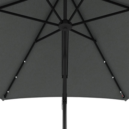 Cantilever Parasol Ø290 Cm – UV protection, LED, dark grey