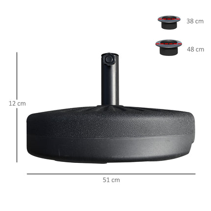 Parasol Base 22 Kg, Cement, Black - Fits Ø38/48 Mm
