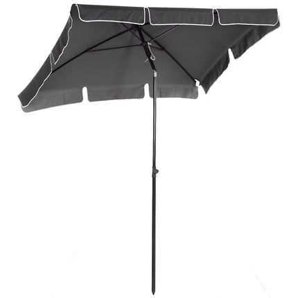 Beach umbrella parasol, UV protection, foldable, grey-black