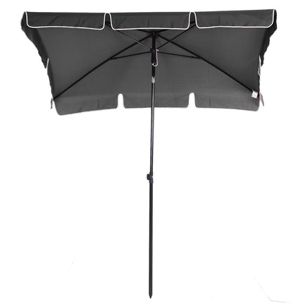 Beach umbrella parasol, UV protection, foldable, grey-black