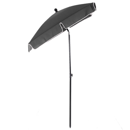 Beach umbrella parasol, UV protection, foldable, grey-black