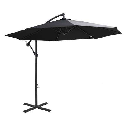 Cantilever Parasol with crank, Steel frame, Black, Ø3x2.5M