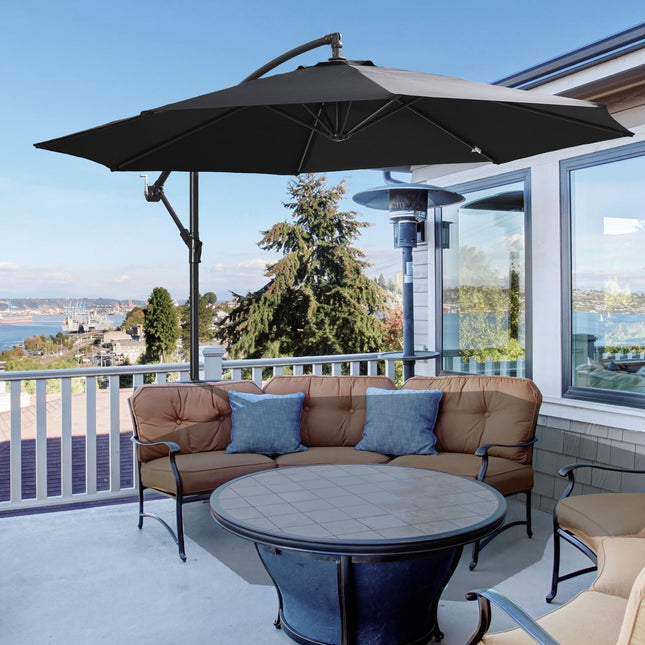 Cantilever Parasol with crank, Steel frame, Black, Ø3x2.5M