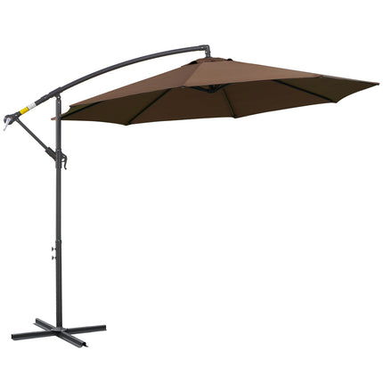 Cantilever Parasol with crank, Coffee Ø3x2.5M