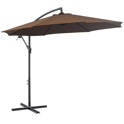 Cantilever Parasol with crank, Coffee Ø3x2.5M
