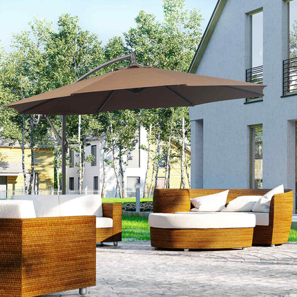 Cantilever Parasol with crank, Coffee Ø3x2.5M