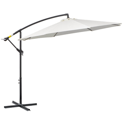 Cantilever Parasol, Crank lift, Steel frame, Cream Ø3x2.5M