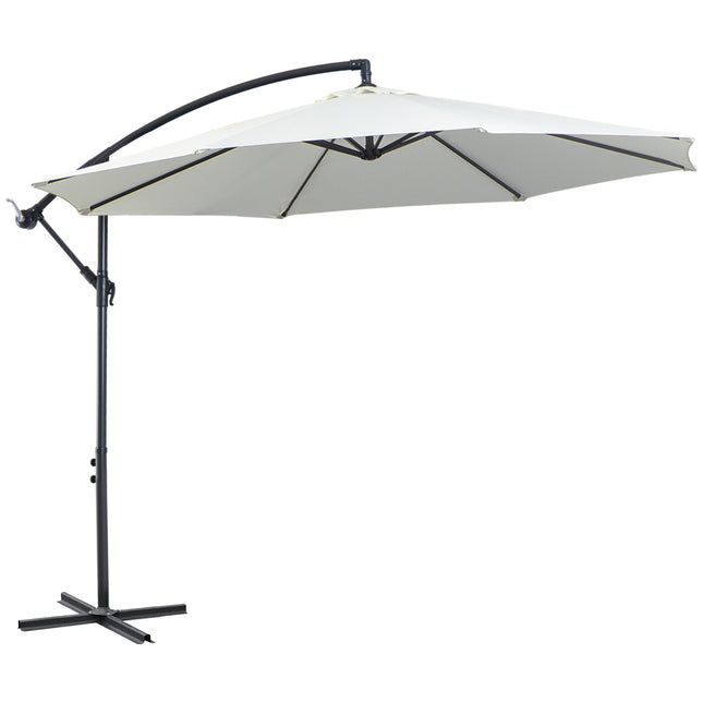 Cantilever Parasol, Crank lift, Steel frame, Cream Ø3x2.5M