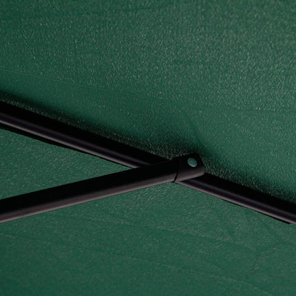 Cantilever parasol with crank, steel & green polyester