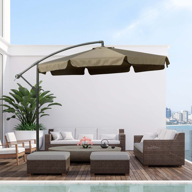 Cantilever Parasol Umbrella with crank, sun protection 2.65m