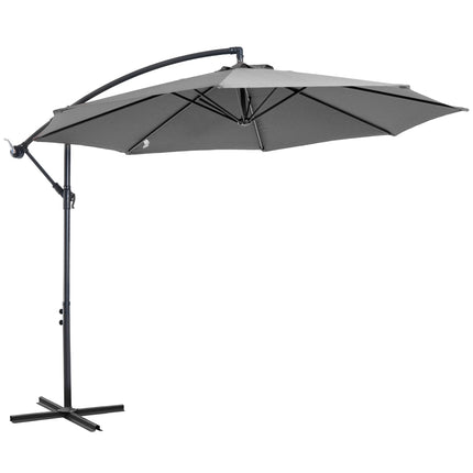 Parasol Crank Umbrella, Grey, Ø2.95x2.45M, Steel frame